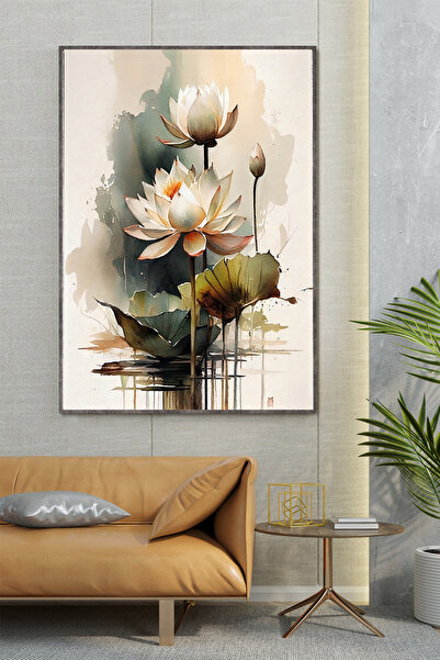 Z Concept Yağlı Boya Dokulu Çiçek Tablo