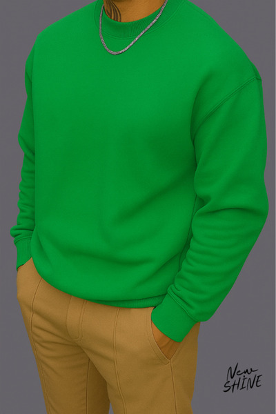 New Shine سويت شيرت بياقة دائرية غير مطبوع