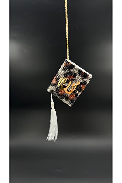 Fox Leopar Sarı Taşlı Dikiz Aynası Allah Yazılı Kuran-ı Kerim