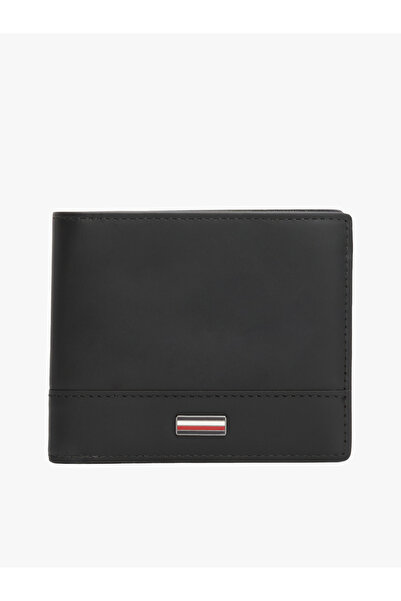 Tommy Hilfiger Men Black Corporate Leather Bifold Wallet