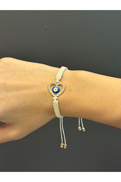 Gönülden Tasarım Macrome Knitted Evil Eye Heart Rope Bracelet