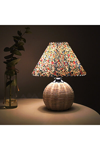 Angola Panda A foldable table lamp with a bamboo and metal base, fitted with a standard UK E27 bulb socket.