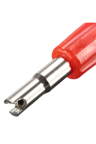 zola Εξολκέας σπειρώματος βαλβίδας, 2 όψεων, άνετη λαβή, μέταλλο/πλαστικό, κόκκινο, μήκος 13 cm