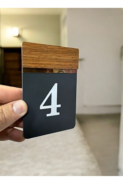 zafrakreklam Vertical Laser Numbering from 1 to 9 for Metal - Wood Apartment - Site -Apartment -Hotel -Boarding House Office Door Number