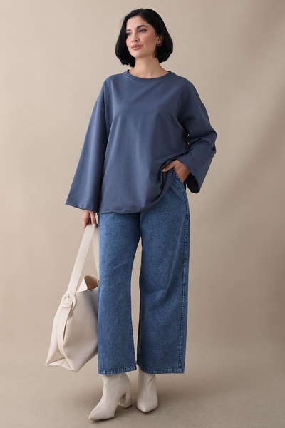 InStyle Oversized Wide Sleeve Anthracite Sweatshirt