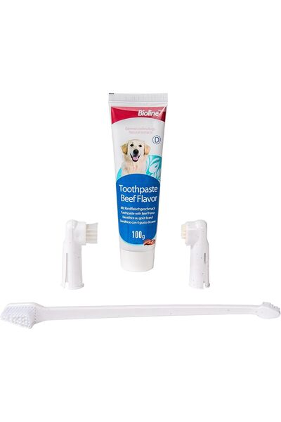 Bioline Dental Care Set, Cleans Teeth and Freshens Breath, Beef Flavor - 100 Gm