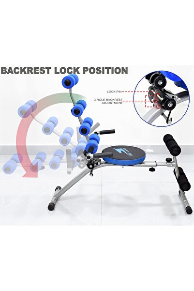 SKY LAND Ab Trainer EM-1867, Adjustable Abs Bench with Twister, Foldable Heavy-Duty Home Gym Machine