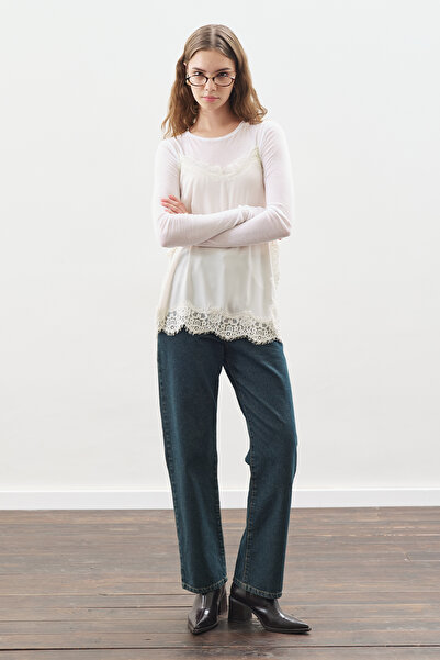 Manuka Lace Strapped Blouse Ecru