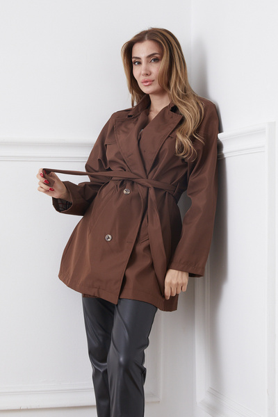 DPARİS Plus Size Belted Buttoned Trench Coat