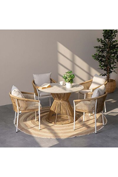 Danube Home طقم طعام نوفانا (مقعد واحد + أربعة مقاعد) - طقم طاولة طعام وكراسي...