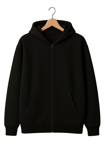 LEOMA 3 İplik Ş مبطن بالصوف سترة بجيب واحد مزودة بسحاب K بغطاء رأس للجنسين