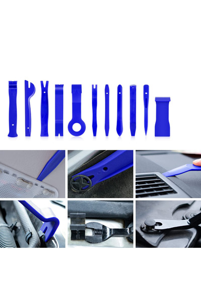 zola Επαγγελματικό σετ με 11 κλειδιά εξαγωγής, για την αφαίρεση ταπετσαρίας αυτοκινήτου ή ραδιοφώνου, μπλε