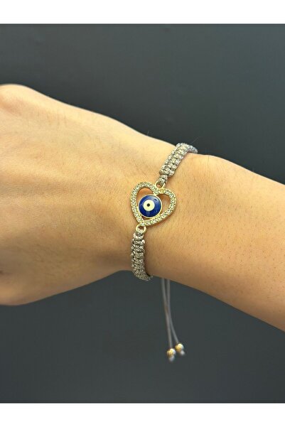 Gönülden Tasarım Macrome Knitted Evil Eye Heart Rope Bracelet