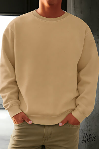 New Shine Neimprimat guler rotund Swea tricou