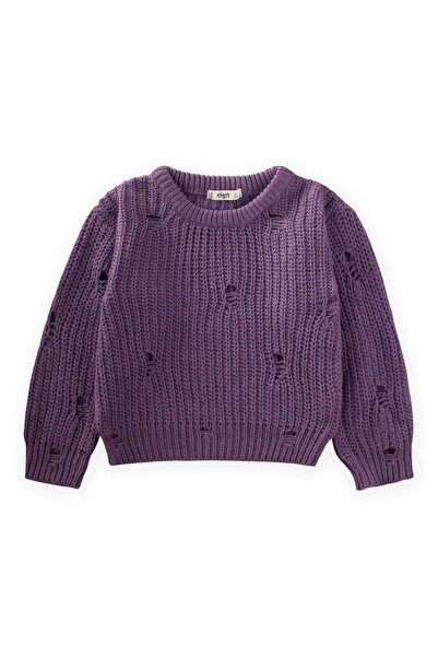 Cigit Thessaloniki Knitwear Sweater 2-8 Years Purple