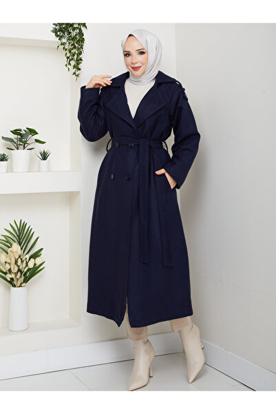 modapark.ist Women's Epaulet Long Length Cashmere Coat