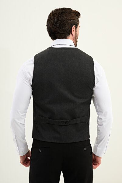 Mcr Plain Slim Fit Classic Pocket Detailed Men's Vest Anthracite - 40949.25K