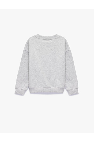 Koton Monster cu imprimeu cu mânecă lungă guler rotund Swea tricou