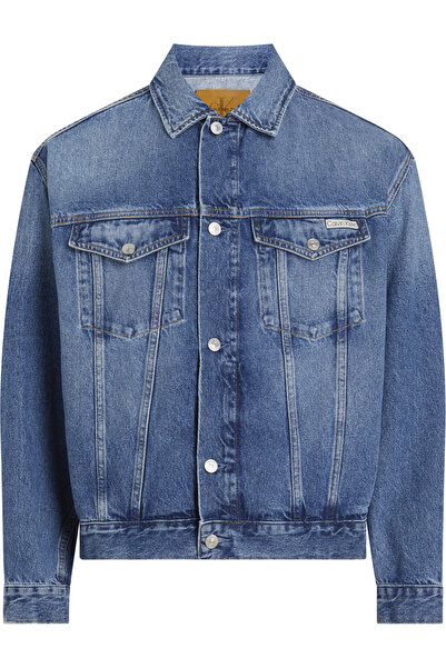 Calvin Klein Men Blue Cotton Relaxed Denim Jacket