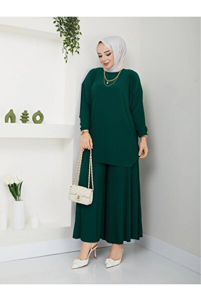 modapark.ist Women's New Season Self-Folded Stylish Skirt-Looking Pants Tunic Set