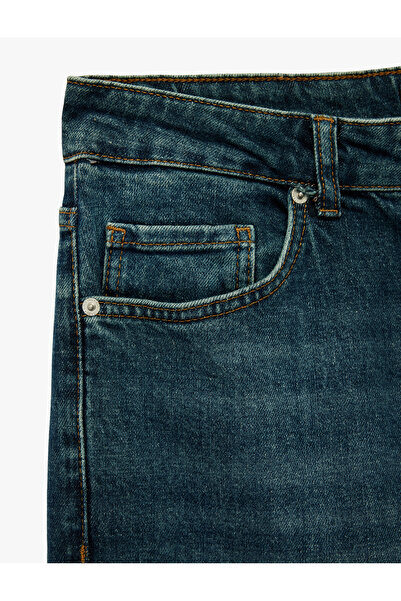 Koton Βαμβακερό Παντελόνι Jean με Κανονική Μέση Straight Fit - Mark Jean