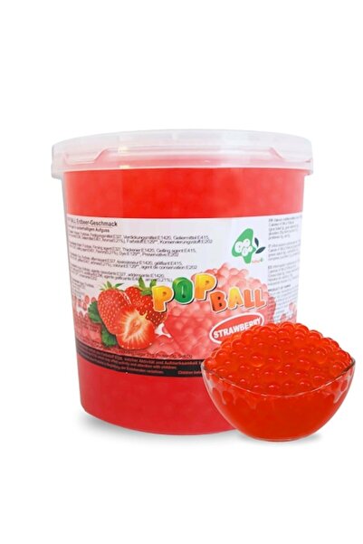 EFE UNIVERSE Popping Boba Pearls, Strawberry Flavor, 3.2 kg,