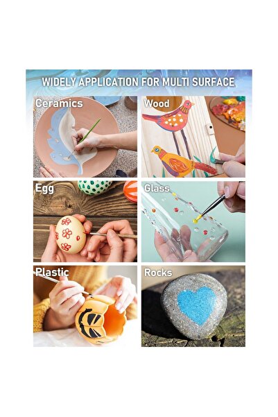 EBA Set vopsele acrilice eBA®, 24 culori x 12 ml, paleta inclusa, Potrivit pe...