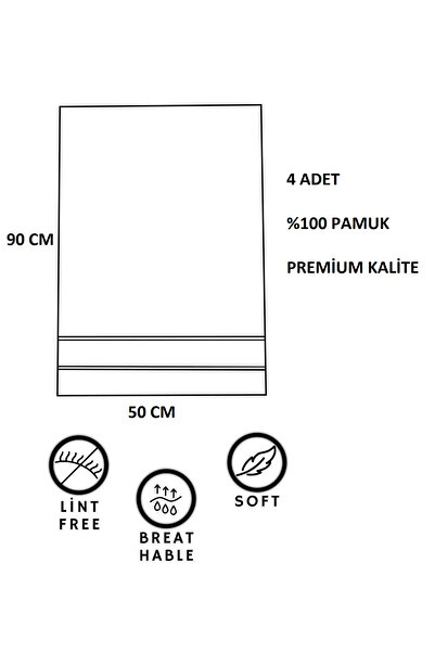 welcomein 4 штуки 100% бавовна 50 x 90 см Синій набір рушників для ванної кімнати Рушник для рук і обличчя