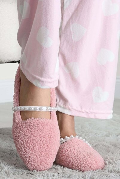 AYAKCİTY Women's Pearl Home Slippers Woolen