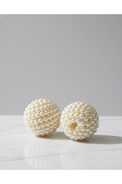 BEİLYS COSMETİCS & ACCESSORY Acrylic Round White Pearl Sphere 6cm 3 Pieces B:87