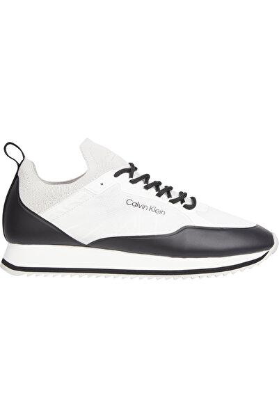 Calvin Klein Men Ck Black / Bright White Polyester Low Top Lace Up Nylon Sneakers