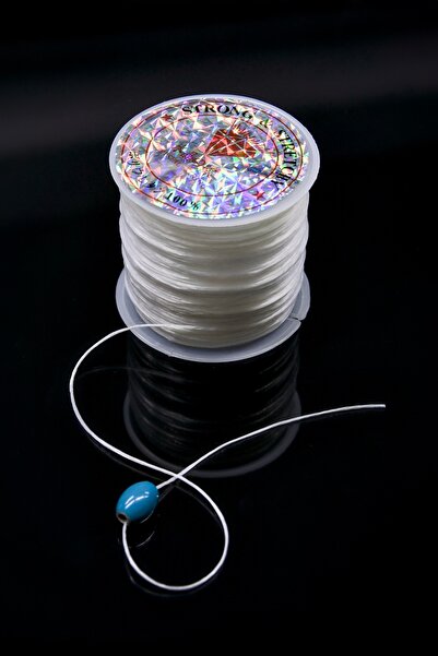 Dokumarkt 0.5mm Very Thin Soft Round Fiber Rubber String - Bracelet Beading Accessory Elastic - 50 Meters