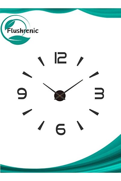 Generic ساعة حائط كبيرة بدون إطار ثلاثية الأبعاد من Flushrenic DIY ملصق ساعة أكريليك أرقام مرآة للمنزل