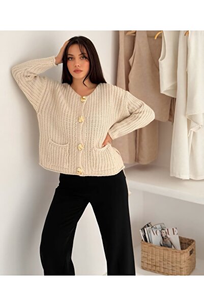 Noa Noa Pocket Detailed Knitwear Thessaloniki Knitted Cardigan