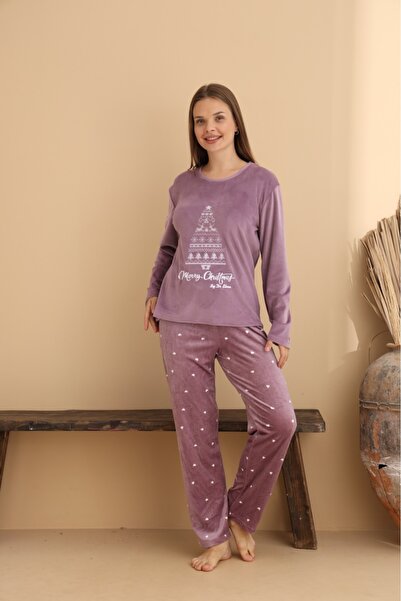 ELİTOL Velvet Frosty Tree Women's Pajama Set