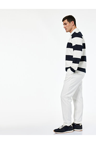 Koton Straight Fit Pike Fabric Pocket Detailed Relaxed Cut Waist Lace up Trousers