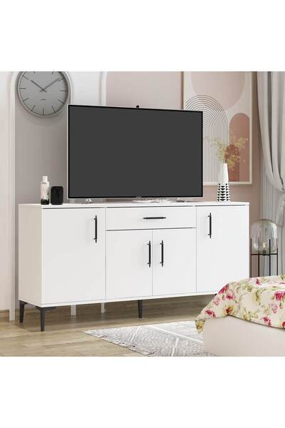 Betroya Laura Beyaz Konsol Tv Standı Gümüşlük Dosyalık