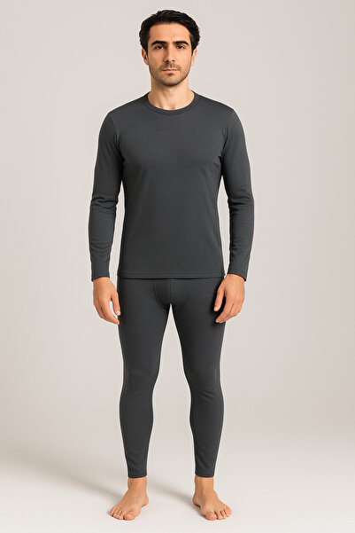 VİENETTA Men's Long Sleeve Zero Neck Thermal Underwear - Bottom and Top Set
