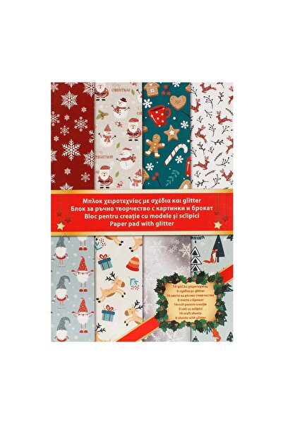 OEM Bloc pentru Creatii A4 cu Modele de Craciun & Glitter - 16F