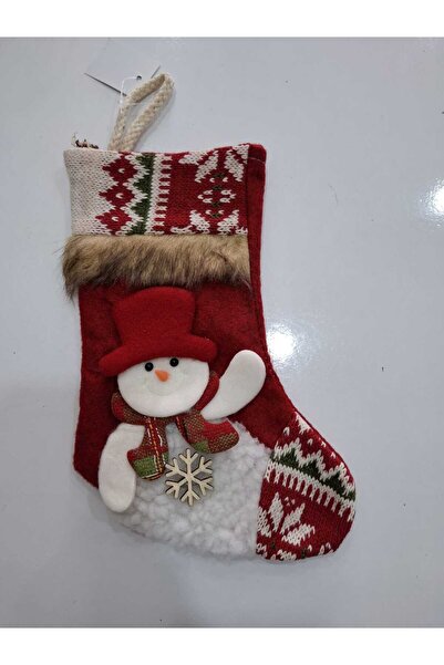 Astaş Christmas Plush Snowman Christmas Stocking 22cm