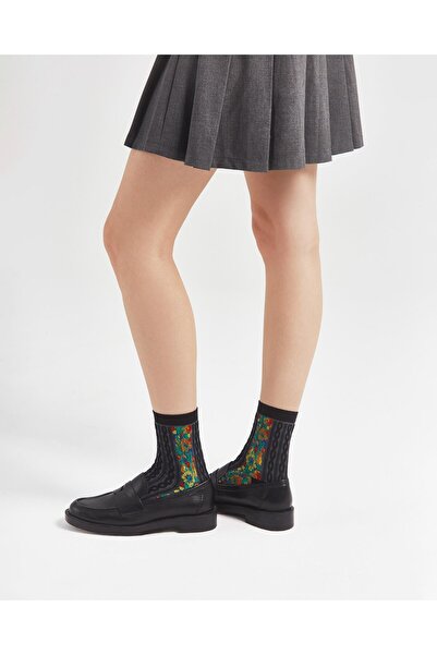 Bolero Çorap Kadın Kabartmalı Etnik Desenli Çorap