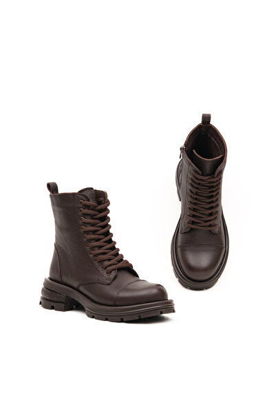 Bulls & Gulls Genuine Leather Thick Sole Lace-Up Women's Non-Slip Sole Boots