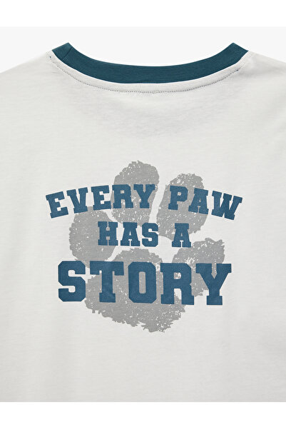 Koton Cotton Long Sleeve Crew Neck Printed T-Shirt