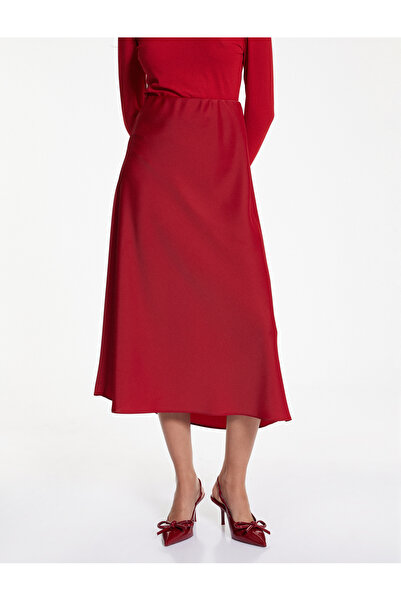 Koton Slim Fit Buy Elastic Midi Satin Skirt