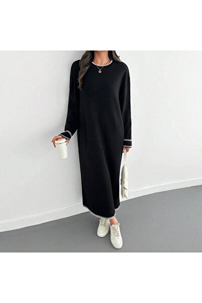 TOFİX textile فستان طويل فضفاض من التريكو