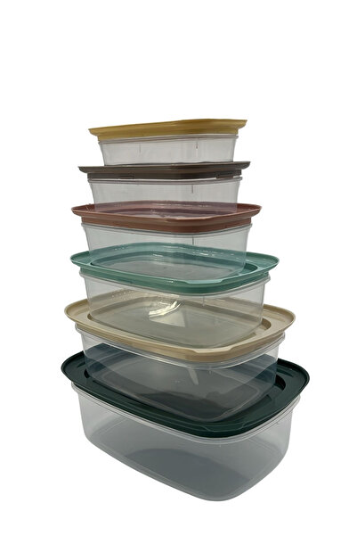 EVLE 6 Piece Plastic Storage Container Set