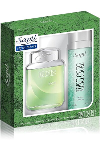 sapil Discloser Eau de Toilette for Men 100 ml + Discloser Scented Deodorant 150 ml, Green