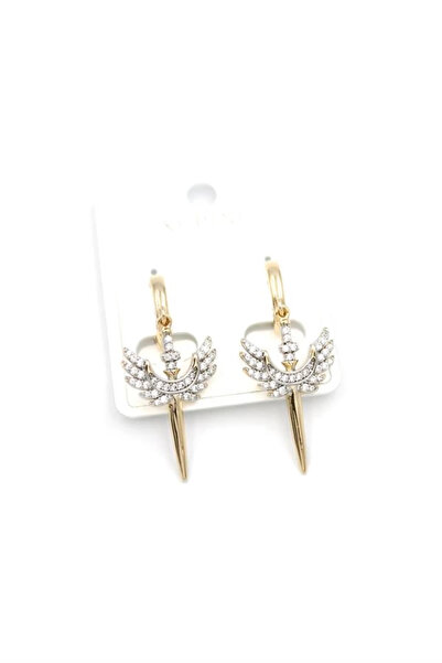 HarmonyAura Angel Wing Hoop Earrings - Gold
