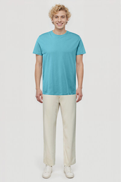 WESTMARK LONDON Light Blue Crew Neck Short Sleeve Men's T-Shirt William