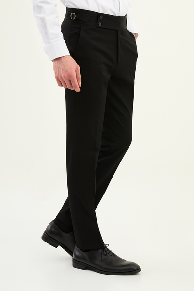 Mcr Düz Super Slim Fit Belt Detailed Buckle Men's Trousers Black - 38339.25K